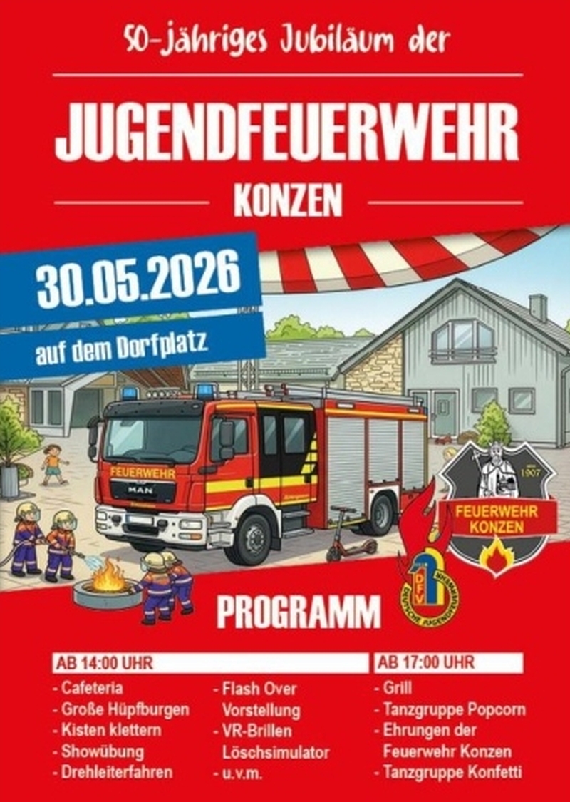 Jubiläumsfeier 50 Jahre Jugendfeuerwehr Konzen