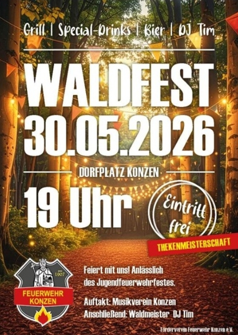 Jugendfeuerwehr Konzen. Waldfest zum 50jöhrigen Jübiläum